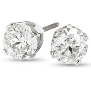 1 carat natural diamond stud earrings